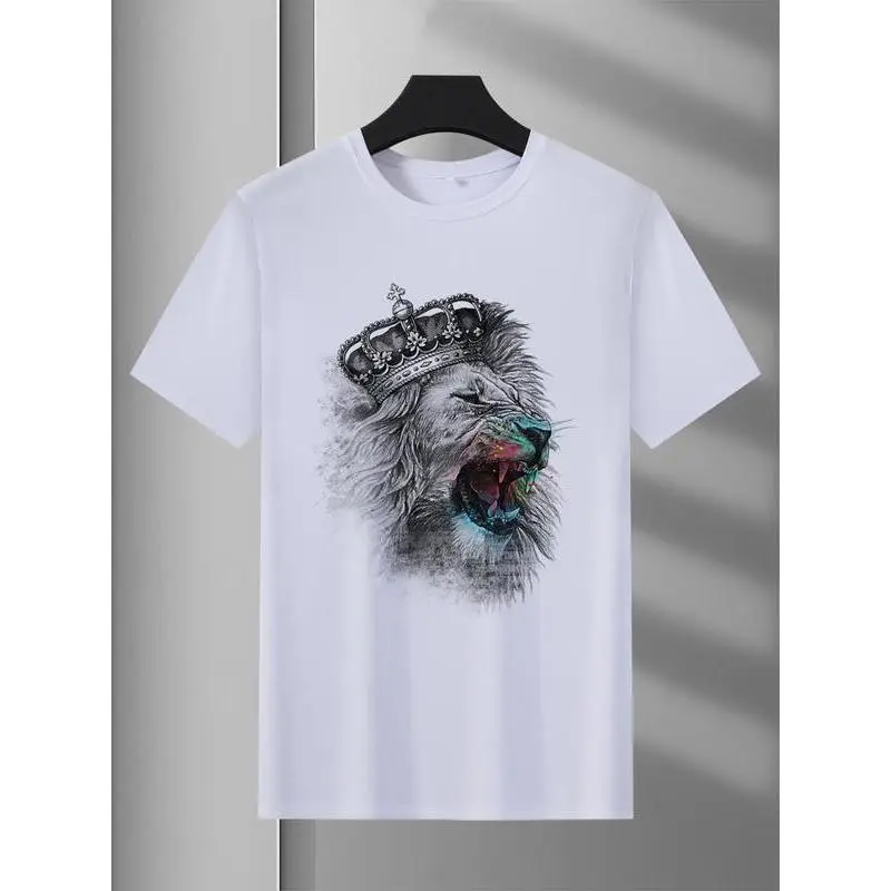Men's Royal Lion Roaring Graphic T-Shirt Crown King Animal Print Tee Summer Streetwear Hip Hop Casual Top
Men's Royal Lion Roaring Graphic T-Shirt Crown King Animal Print Tee Summer Streetwear Hip Hop Casual Top
