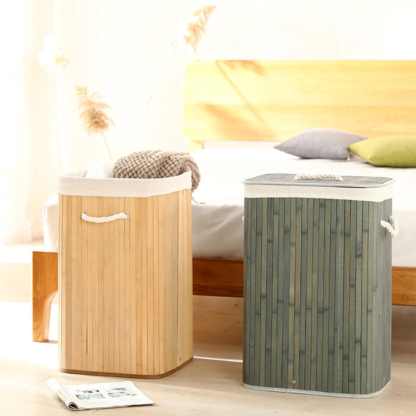 Clothes Storage Basket Foldable Laundry Basket Grocery Basket Bamboo Large Capacity Dirty Clothes Storage Bucket for Home
Clothes Storage Basket Foldable Laundry Basket Grocery Basket Bamboo Large Capacity Dirty Clothes Storage Bucket for Home