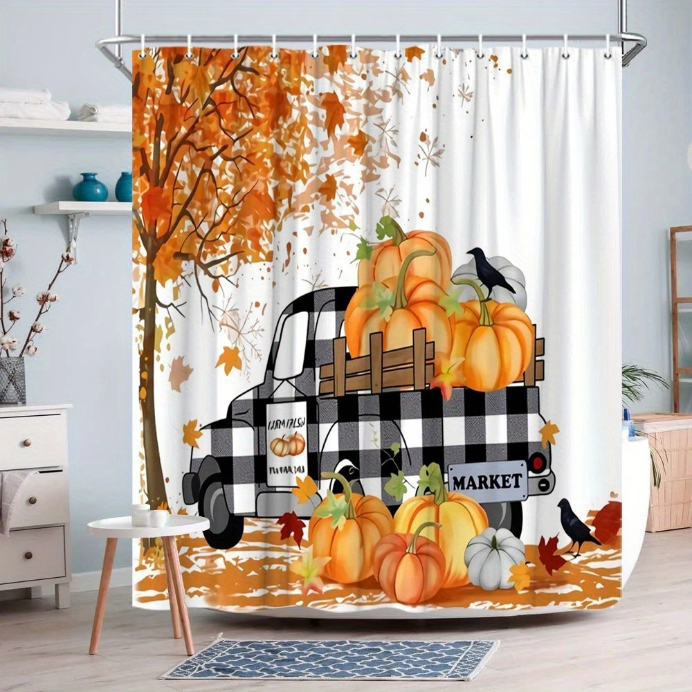 1 шт., занавеска для душа с рисунком тыквы на Хэллоуин, полиэфирная ткань, можно стирать в машине, подходит для украшения ванной комнаты
1 шт., занавеска для душа с рисунком тыквы на Хэллоуин, полиэфирная ткань, можно стирать в машине, подходит для украшения ванной комнаты
