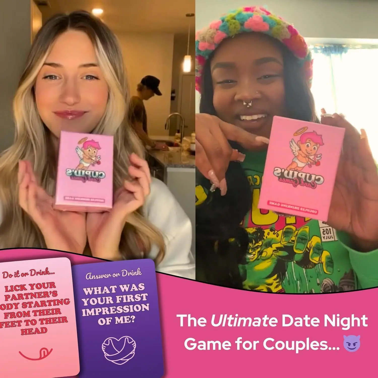 New Cupid Card Game Couples Drinking Game for Adult Dating Nights Bedroom Game for Male and Female Pairs Valentine's Day Gift
New Cupid Card Game Couples Drinking Game for Adult Dating Nights Bedroom Game for Male and Female Pairs Valentine's Day Gift