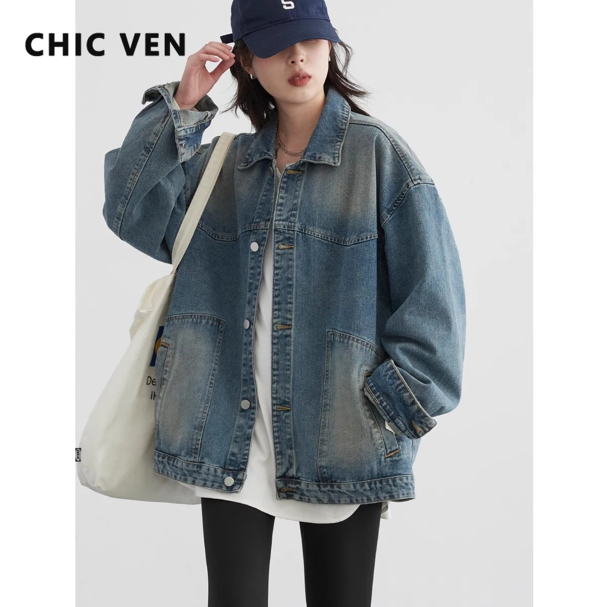 CHIC VEN Women Denim Coat Long Sleeve Single Breasted Loose Lapel Denim Jacket Female Top Woman Clothing Spring Autumn 2024
CHIC VEN Women Denim Coat Long Sleeve Single Breasted Loose Lapel Denim Jacket Female Top Woman Clothing Spring Autumn 2024
