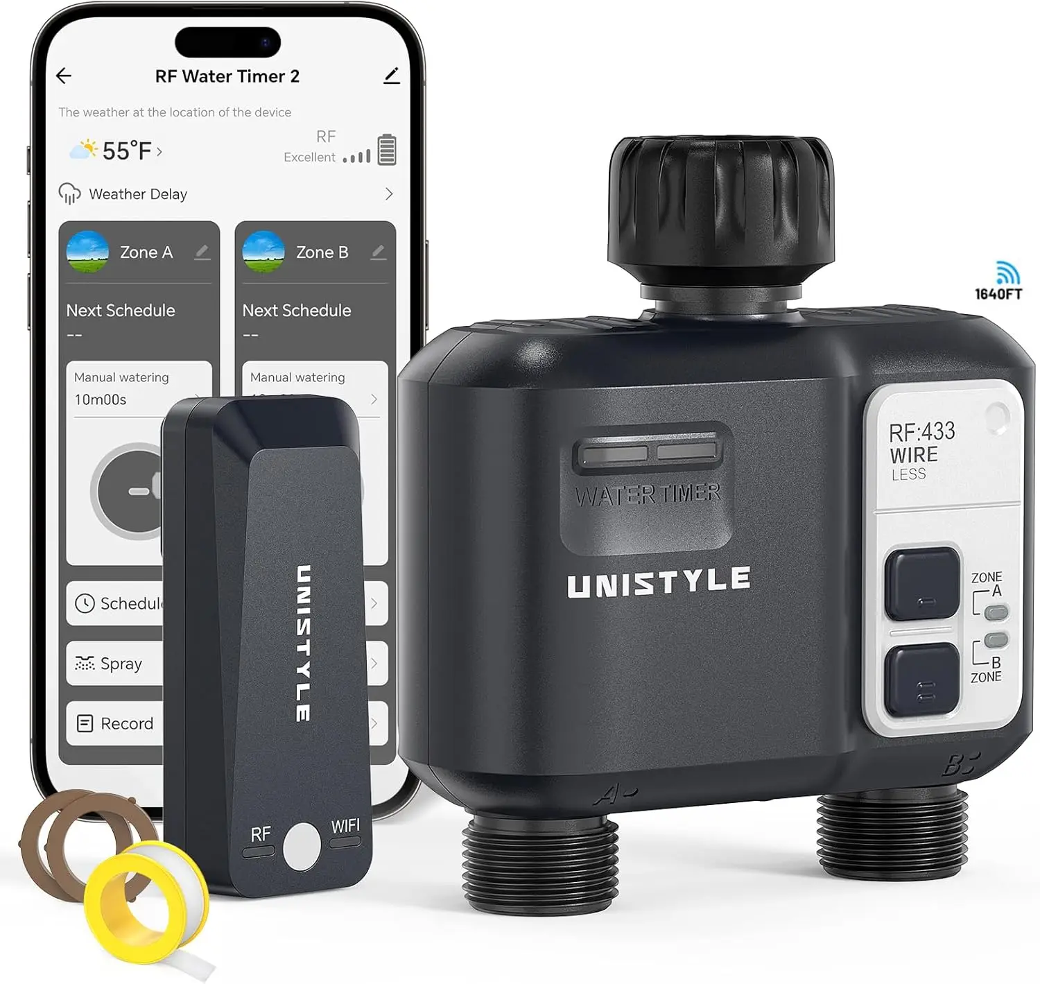 2027 WiFi Sprinkler Timer 2 Zone, Smart Hose Timer with Alexa & Google Voice Control, Auto & Manual Modes for Garden
2027 WiFi Sprinkler Timer 2 Zone, Smart Hose Timer with Alexa & Google Voice Control, Auto & Manual Modes for Garden