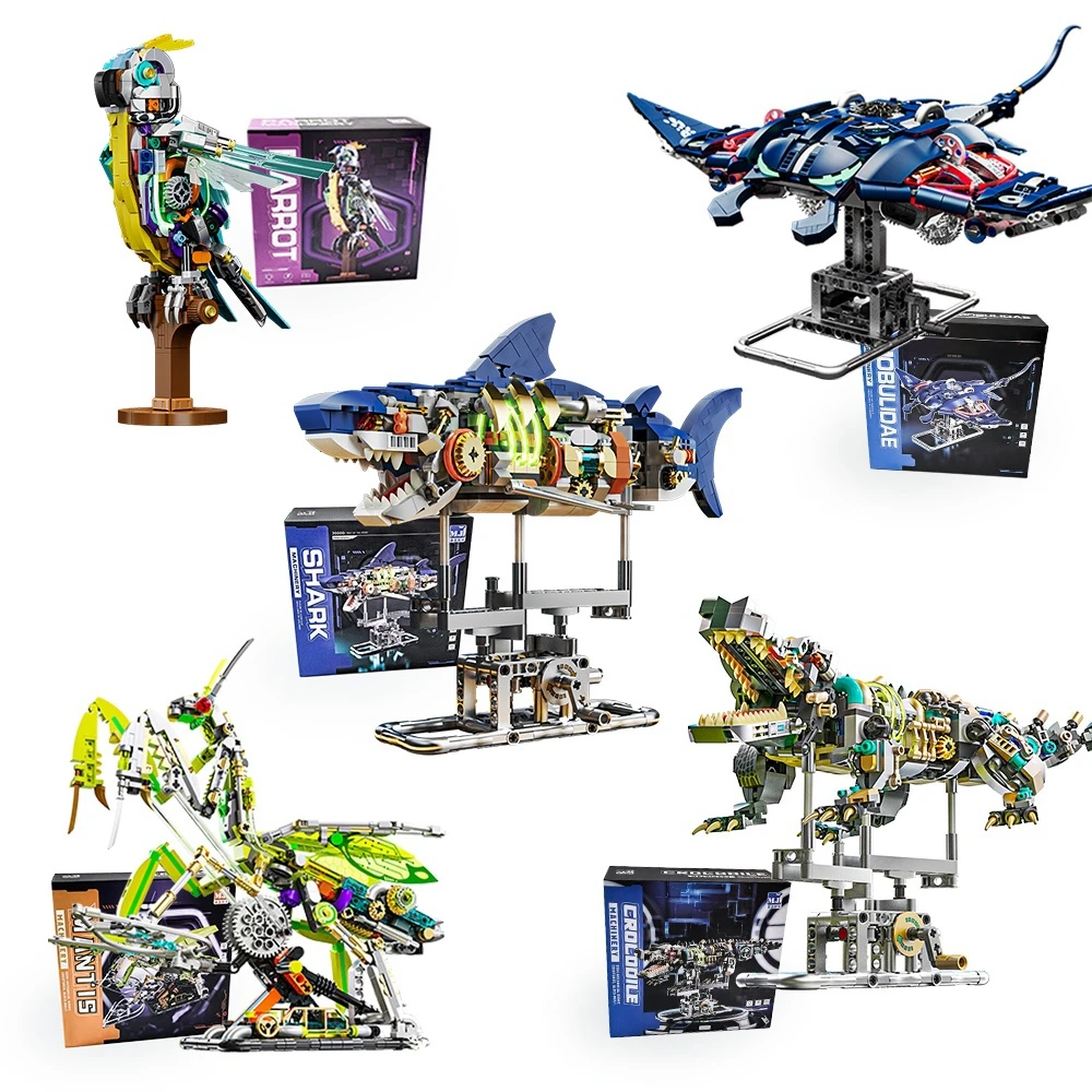 Механический набор для сборки акулы, морская жизнь, крокодил, попугай, богомол, лягушка, мая, строительные блоки, свет, игрушки для животных, подарок для ребенка
Механический набор для сборки акулы, морская жизнь, крокодил, попугай, богомол, лягушка, мая, строительные блоки, свет, игрушки для животных, подарок для ребенка