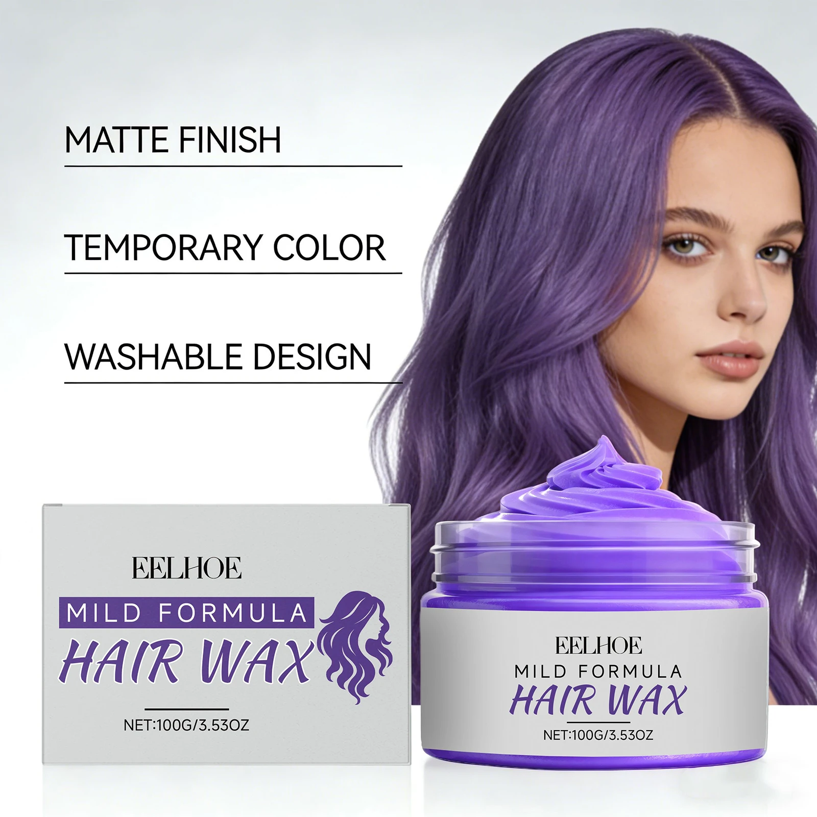 Temporary Hair Color Wax Easy to Wash Instant Hair Dye Cream for Men Women Daily Party Cosplay Purple Styling Hair Salon Dye Mud
Temporary Hair Color Wax Easy to Wash Instant Hair Dye Cream for Men Women Daily Party Cosplay Purple Styling Hair Salon Dye Mud