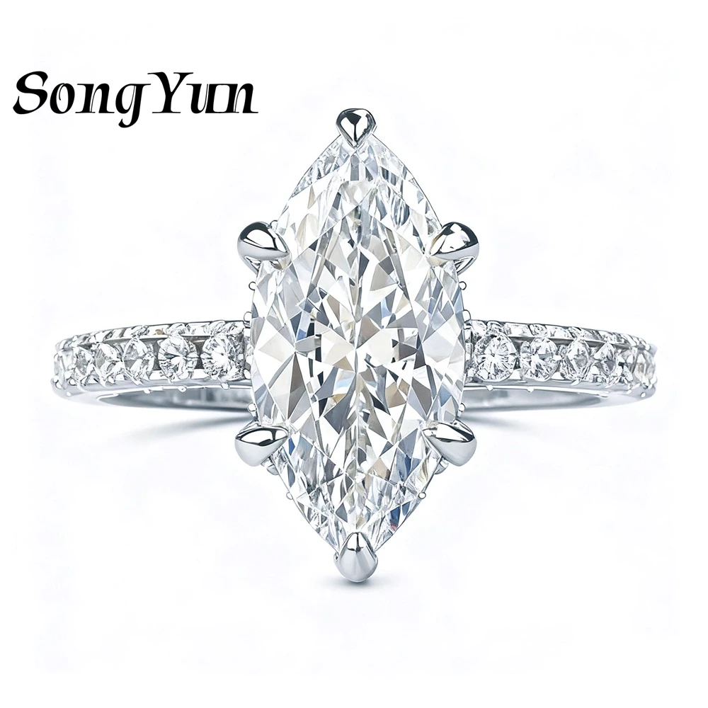 SongYun Jewelry 925 Sterling Silver Ring Moissanite D Color VVS1 Designer Shiny Gleaming Prom Rings Diamond Accessories
SongYun Jewelry 925 Sterling Silver Ring Moissanite D Color VVS1 Designer Shiny Gleaming Prom Rings Diamond Accessories