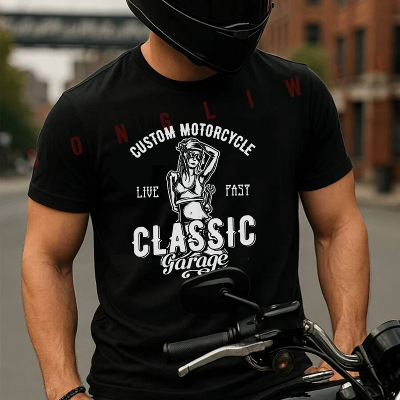 Custom Motorcycle Mechanic Girl Men's T-shirt Summer Cotton Short Sleeved Casual TShirt O-Neck Unisex Tops
Custom Motorcycle Mechanic Girl Men's T-shirt Summer Cotton Short Sleeved Casual TShirt O-Neck Unisex Tops