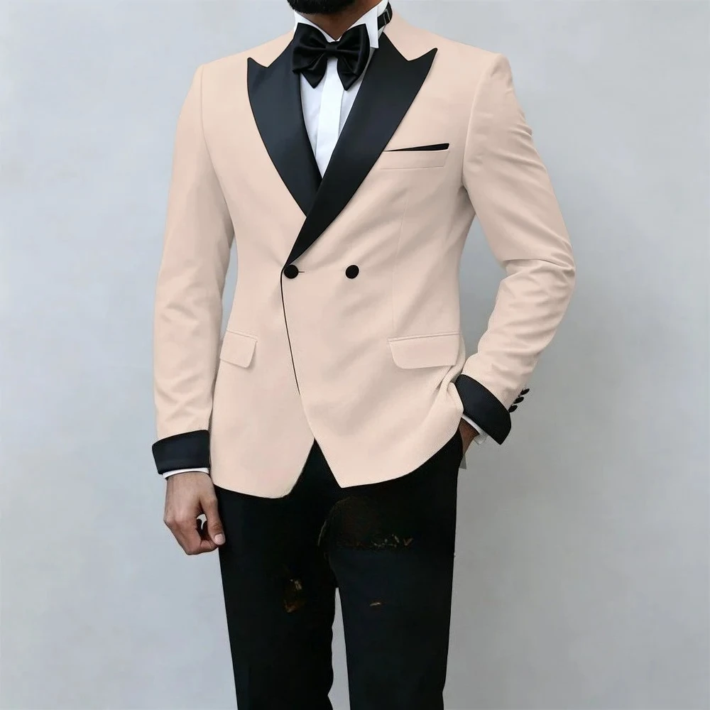 Men's White Formal Jacket (Black Lapels, Double-Breasted) — Suitable for Weddings, Proms, Parties, and Groom's Attire
Men's White Formal Jacket (Black Lapels, Double-Breasted) — Suitable for Weddings, Proms, Parties, and Groom's Attire