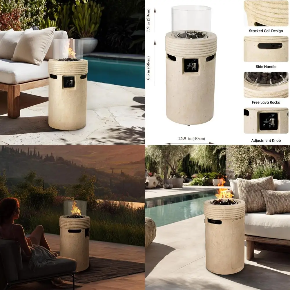 16-Inch Outdoor Propane Fire Pit with 50,000 BTU Heat and Lava Rocks for Patio Use
16-Inch Outdoor Propane Fire Pit with 50,000 BTU Heat and Lava Rocks for Patio Use