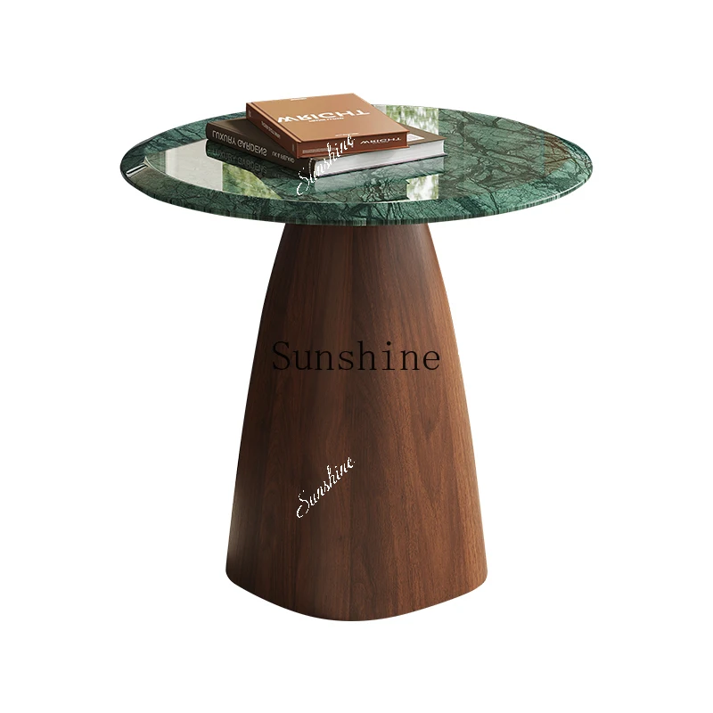 Retro style natural marble small coffee table minimalist solid wood balcony small round table TF
Retro style natural marble small coffee table minimalist solid wood balcony small round table TF