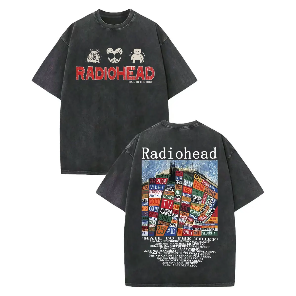 Vintage Washed Radiohead Hail To The Thief Merch T-shirt Men Women Clothing Rock Fashion T-shirts Casual Loose Cotton T Shirts
Vintage Washed Radiohead Hail To The Thief Merch T-shirt Men Women Clothing Rock Fashion T-shirts Casual Loose Cotton T Shirts