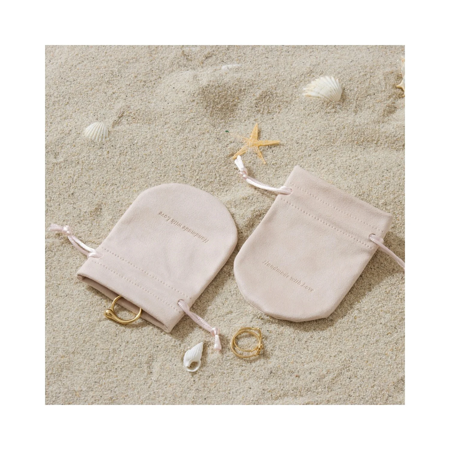 50pcs light pink customized jewelry packaging bags, half round drawstring pouch, deboss logo jewelry packaging
50pcs light pink customized jewelry packaging bags, half round drawstring pouch, deboss logo jewelry packaging