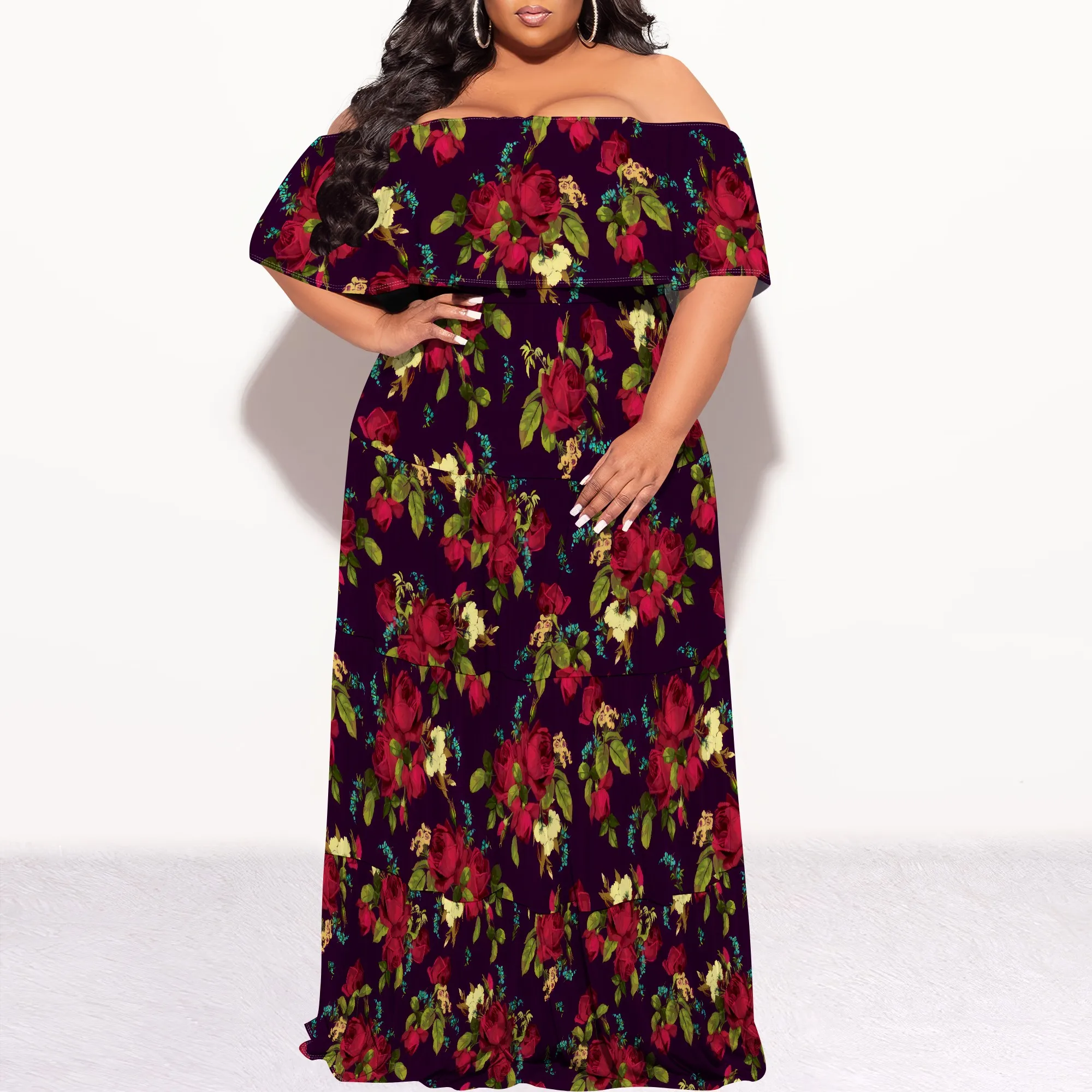 Plus Size Off Shoulder Maxi Dress Floral Print Holiday Dress For Women Summer Casual Sundress
Plus Size Off Shoulder Maxi Dress Floral Print Holiday Dress For Women Summer Casual Sundress