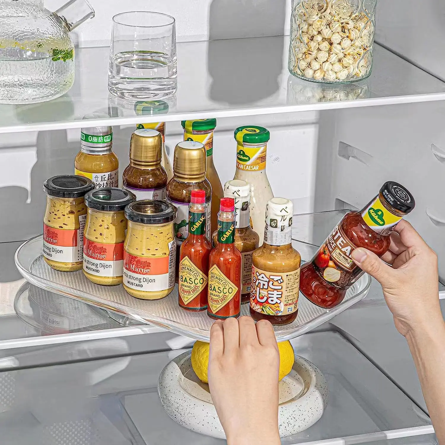 Suitable for Cabinet Table Pantry Kitchen Countertop Turntable Storage Box Transparent Rectangular Refrigerator Storage Box
Suitable for Cabinet Table Pantry Kitchen Countertop Turntable Storage Box Transparent Rectangular Refrigerator Storage Box