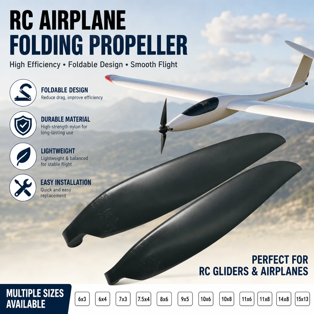 RC Airplane Folding Propeller 1 Pair 6x3 6x4 7x3 7.5x4 8x6 9x5 10x6 10x8 11x6 11x8 14x8 15x13 Oler Glider Props Replacement
RC Airplane Folding Propeller 1 Pair 6x3 6x4 7x3 7.5x4 8x6 9x5 10x6 10x8 11x6 11x8 14x8 15x13 Oler Glider Props Replacement