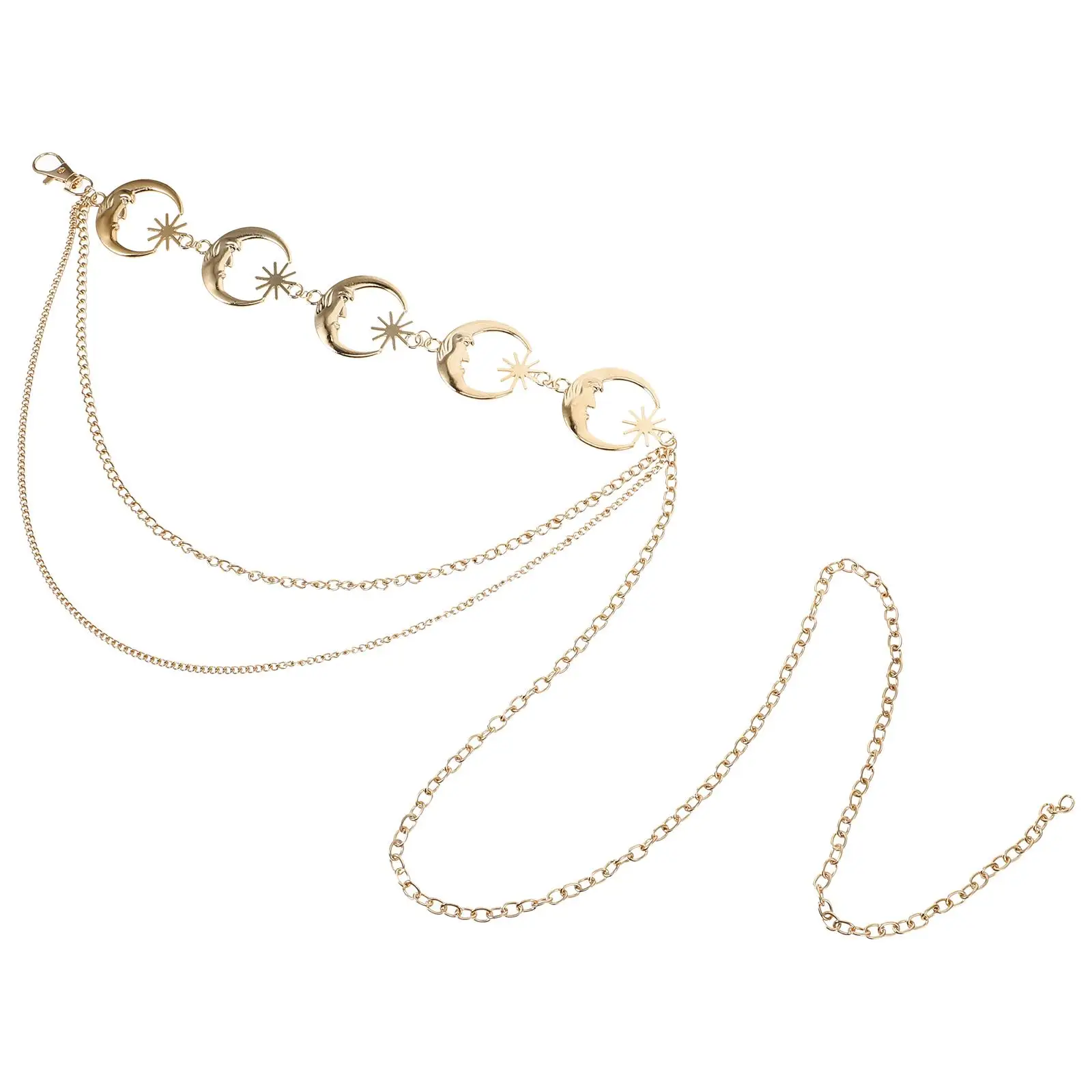 Retro Moon Star Waist Chain Zinc Alloy Adjustable Jewelry for Women Belly Chains Trendy Fashion Accessories
Retro Moon Star Waist Chain Zinc Alloy Adjustable Jewelry for Women Belly Chains Trendy Fashion Accessories