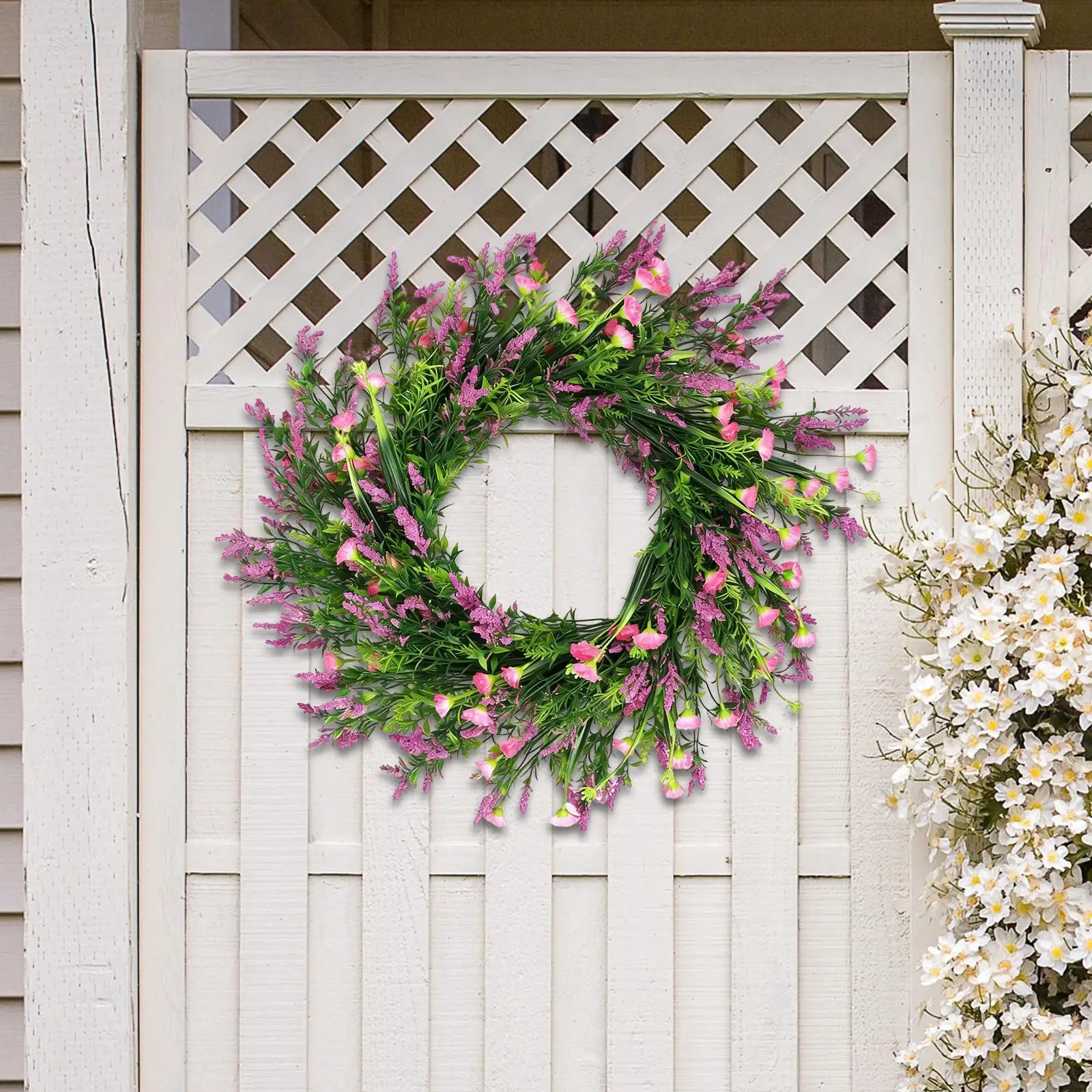 Decorative Summer Wreath Artificial Lavender Garland Green Leaves for Wall Hanging Door Home Party Backdrop
Decorative Summer Wreath Artificial Lavender Garland Green Leaves for Wall Hanging Door Home Party Backdrop