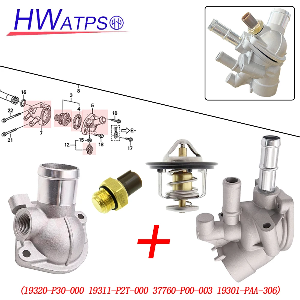 Engine Coolant Thermostat Housing 19320-P30-000 19311-P2T-000 37760P00003 19301PAA306 For HONDA CR-V Civic del Sol Acura Integra
Engine Coolant Thermostat Housing 19320-P30-000 19311-P2T-000 37760P00003 19301PAA306 For HONDA CR-V Civic del Sol Acura Integra