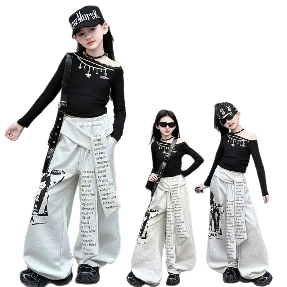 Kids Jazz Sports Street Dance Clothes Suit Black Lace Top Sweatpants Junior Teen Girl Dopamine Performance Costume Child Outfits
Kids Jazz Sports Street Dance Clothes Suit Black Lace Top Sweatpants Junior Teen Girl Dopamine Performance Costume Child Outfits
