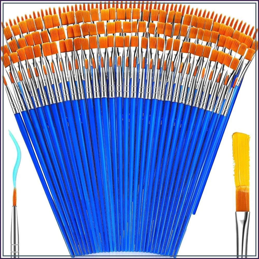 162 Pcs Paint Brushes Bulk, Round Flat Tip Acrylic Paint Brushes Set for Oil Watercolor Canvases Face Painting Touch Up
162 Pcs Paint Brushes Bulk, Round Flat Tip Acrylic Paint Brushes Set for Oil Watercolor Canvases Face Painting Touch Up