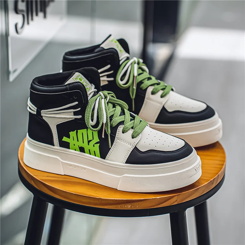 Fashion Print Skate Shoes Man High Top Leather Skateboard Sneakers Male Comfy Lace Up Platform Sneakers Men zapatillas de skate
Fashion Print Skate Shoes Man High Top Leather Skateboard Sneakers Male Comfy Lace Up Platform Sneakers Men zapatillas de skate