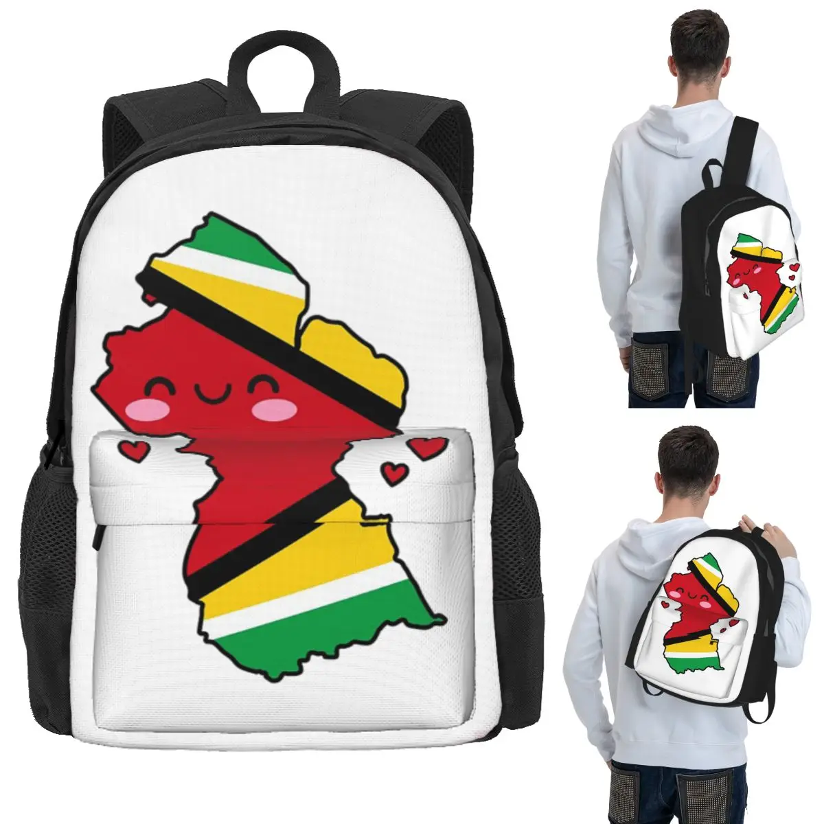 Guyana Flag Map Smile With Love Student Backpack School Bag Hiking Travel Daypack for Men Women Bookbag Shoulder Bags
Guyana Flag Map Smile With Love Student Backpack School Bag Hiking Travel Daypack for Men Women Bookbag Shoulder Bags