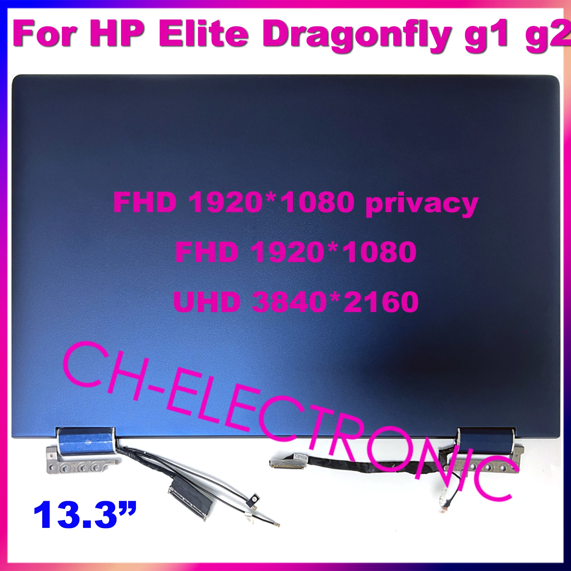 13.3" 1080p For HP Elite Dragonfly G1 G2 LCD Touch Screen Laptop Replacement Assembly With Hinges Blue
13.3" 1080p For HP Elite Dragonfly G1 G2 LCD Touch Screen Laptop Replacement Assembly With Hinges Blue