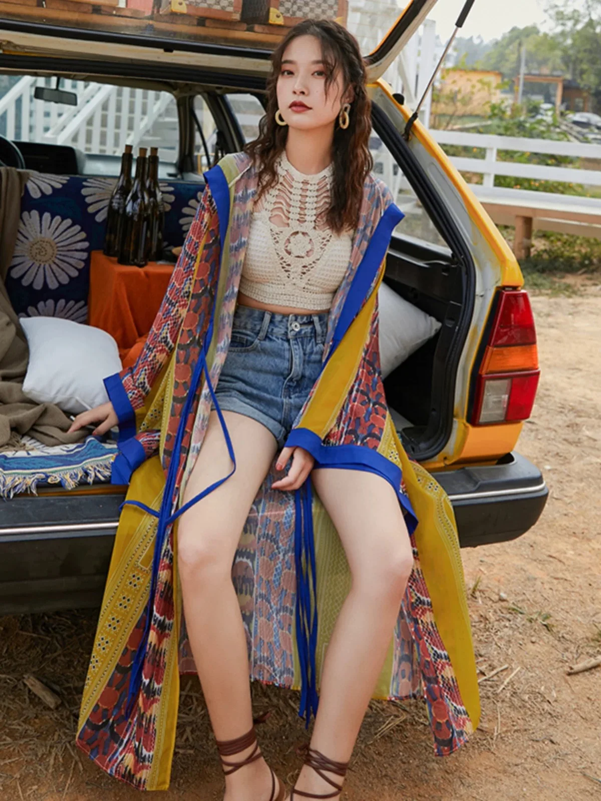 Lady Ethnic Travel Chiffon Kimono Summer Holiday Beach Cardigan Bikini Cover Up Wrap Beachwear Print Hooded Thin Boho Long Dress
Lady Ethnic Travel Chiffon Kimono Summer Holiday Beach Cardigan Bikini Cover Up Wrap Beachwear Print Hooded Thin Boho Long Dress