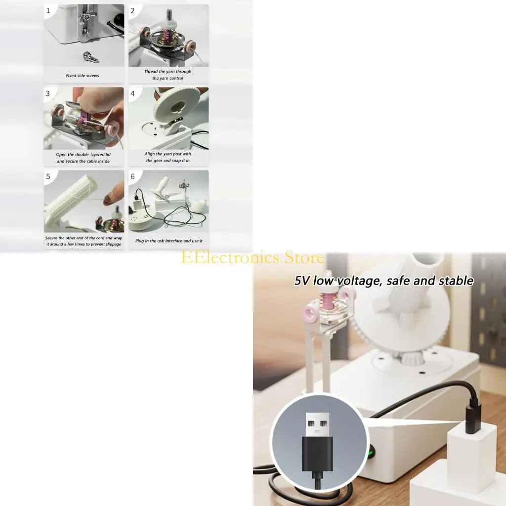 B03C USB Power Knitting Tool Adjustable Speed Tension Automatic Electric Yarn Winder for Knitting Crocheting Craft Projects
B03C USB Power Knitting Tool Adjustable Speed Tension Automatic Electric Yarn Winder for Knitting Crocheting Craft Projects