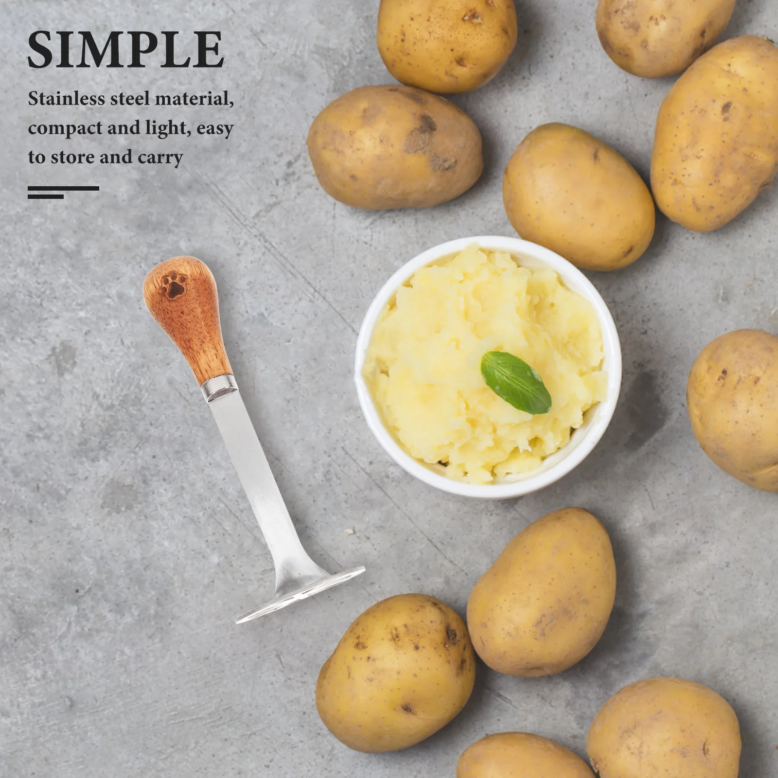 1pcs Potato Masher Stainless Steel Acacia Wood Handle Kitchen Tool for Potatoes Avocados Banana Easy Clean Dishwasher
1pcs Potato Masher Stainless Steel Acacia Wood Handle Kitchen Tool for Potatoes Avocados Banana Easy Clean Dishwasher
