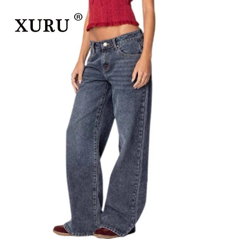 XURU - New Women's Wide Leg Hot Girl Street Jeans, Y2k Clothing Loose Low Waist Retro Large Size Long Jeans, Men's Pants
XURU - New Women's Wide Leg Hot Girl Street Jeans, Y2k Clothing Loose Low Waist Retro Large Size Long Jeans, Men's Pants