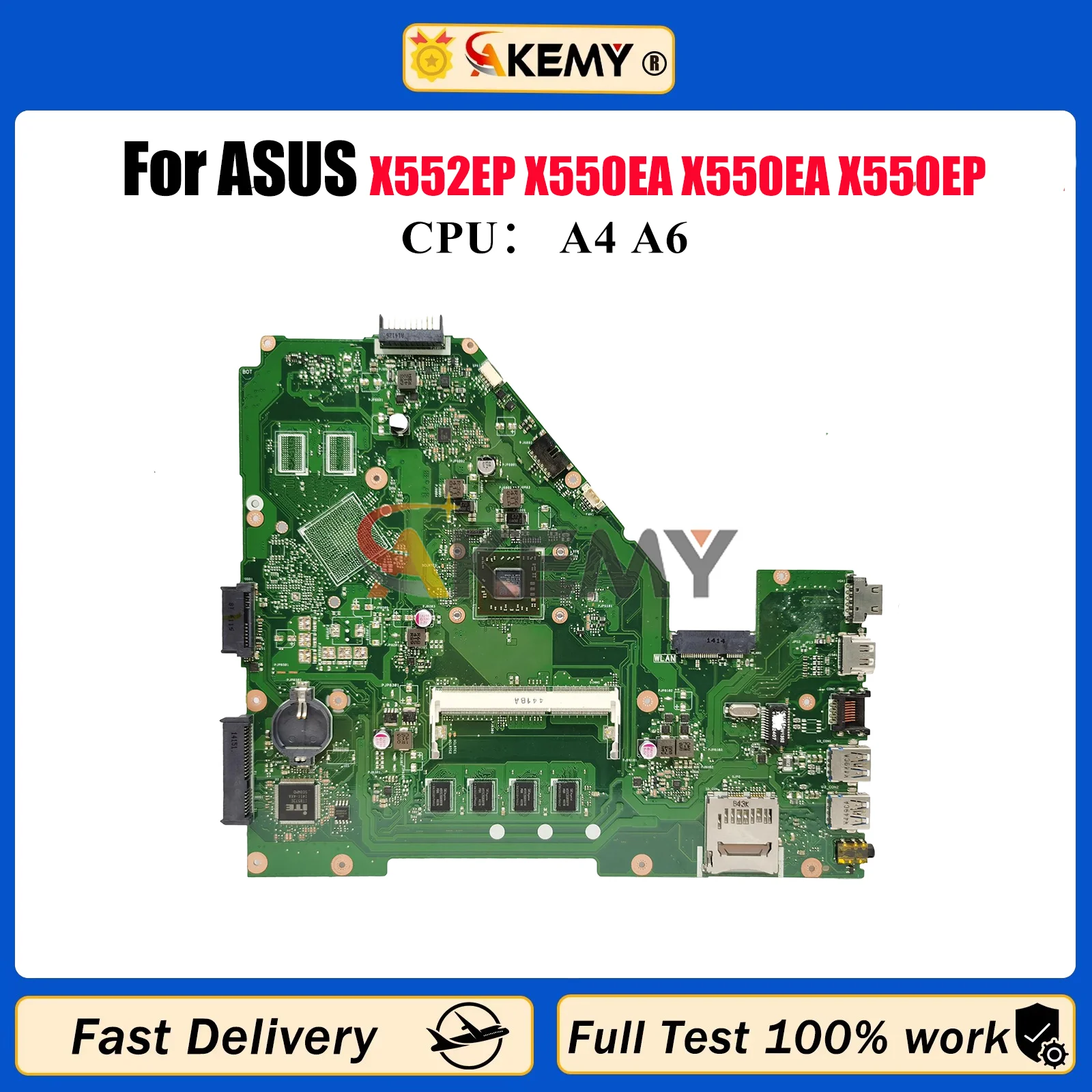 X550EA Laptop Motherboard For ASUS VivoBook X550E X552EP Y581E Y582E X552W F550WE X550EA X550EP Mainboard W/ A4 A6 CPU fast ship
X550EA Laptop Motherboard For ASUS VivoBook X550E X552EP Y581E Y582E X552W F550WE X550EA X550EP Mainboard W/ A4 A6 CPU fast ship