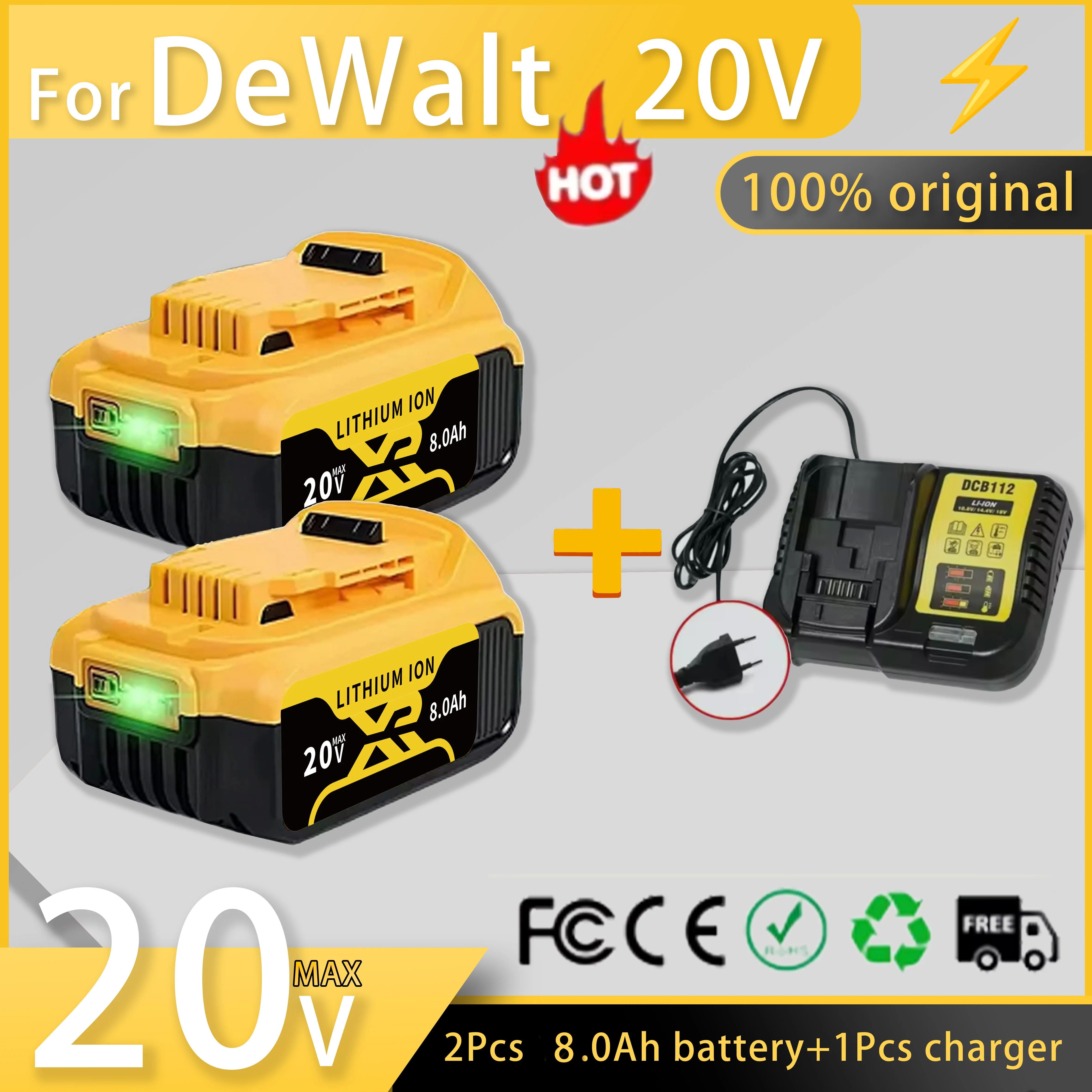 Новый оригинальный аккумулятор 6,0/Ач для инструмента DeWalt 20 в, совместим с запасными батареями DCB184 DCB181 DCB182 DCB200 DCB206
Новый оригинальный аккумулятор 6,0/Ач для инструмента DeWalt 20 в, совместим с запасными батареями DCB184 DCB181 DCB182 DCB200 DCB206