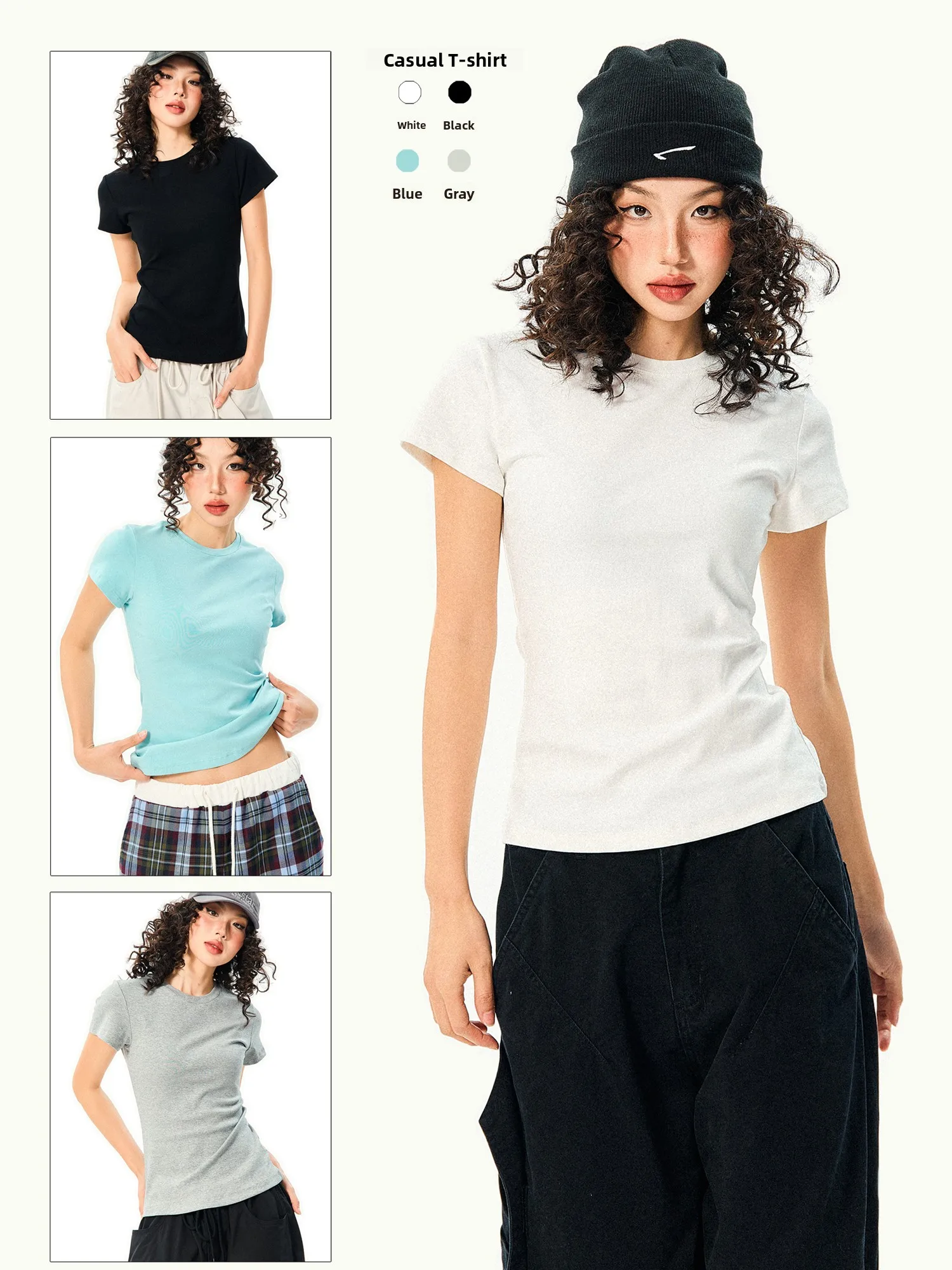 Young Stage Basic Pure Color Short Sleeve T-Shirt Women Summer Vintage Spicy Girl Slim Fit Short Top Casual Style round Neck
Young Stage Basic Pure Color Short Sleeve T-Shirt Women Summer Vintage Spicy Girl Slim Fit Short Top Casual Style round Neck