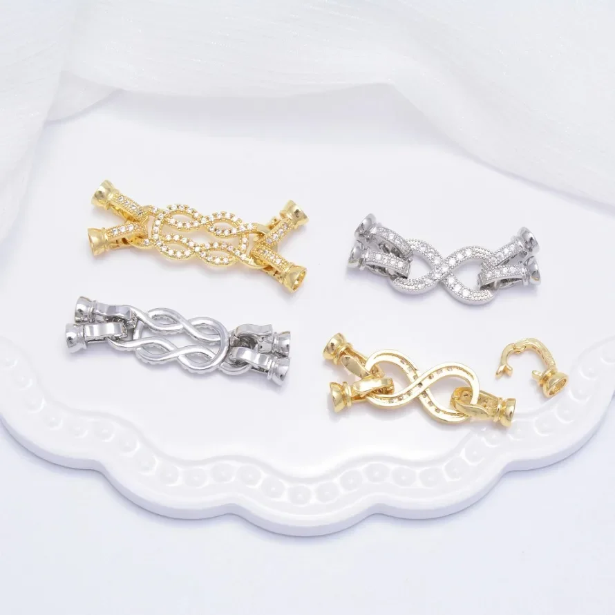 Supplies Making Bracelets No. 8 Font Connector Clasp Brass Paved Zircon Gold Silver Color Parts for DIY Jewelry Necklaces Chains
Supplies Making Bracelets No. 8 Font Connector Clasp Brass Paved Zircon Gold Silver Color Parts for DIY Jewelry Necklaces Chains