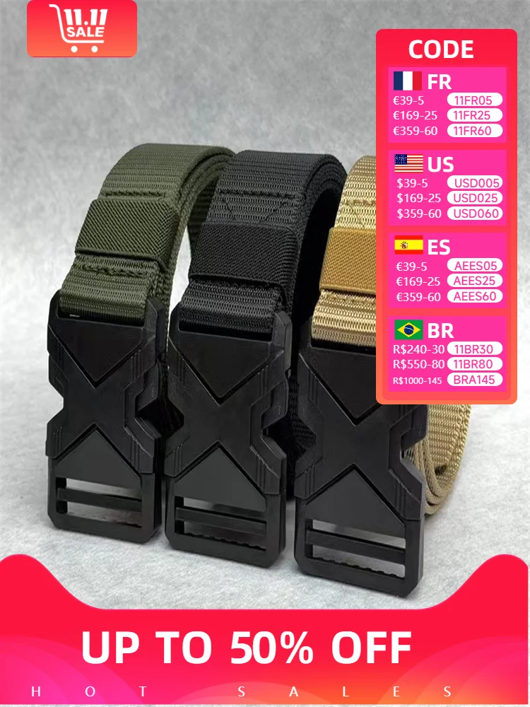 Men Belt Nylon Webbing Fabric Tactical Army Canvas Casual Fashion Luxury Designer Jeans Belt for Men Military Sports Strap
Men Belt Nylon Webbing Fabric Tactical Army Canvas Casual Fashion Luxury Designer Jeans Belt for Men Military Sports Strap