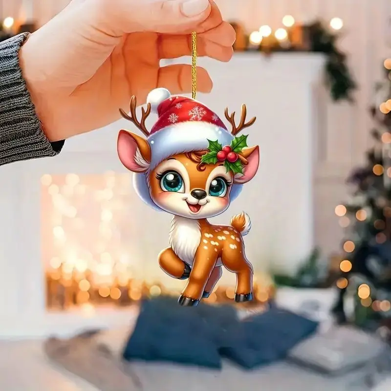 1pc Christmas Tree Hanging Ornaments Acrylic Flat Reindeer Snowman Car Rearview Mirror Hangings Pendant Xmas Party Decorations
1pc Christmas Tree Hanging Ornaments Acrylic Flat Reindeer Snowman Car Rearview Mirror Hangings Pendant Xmas Party Decorations