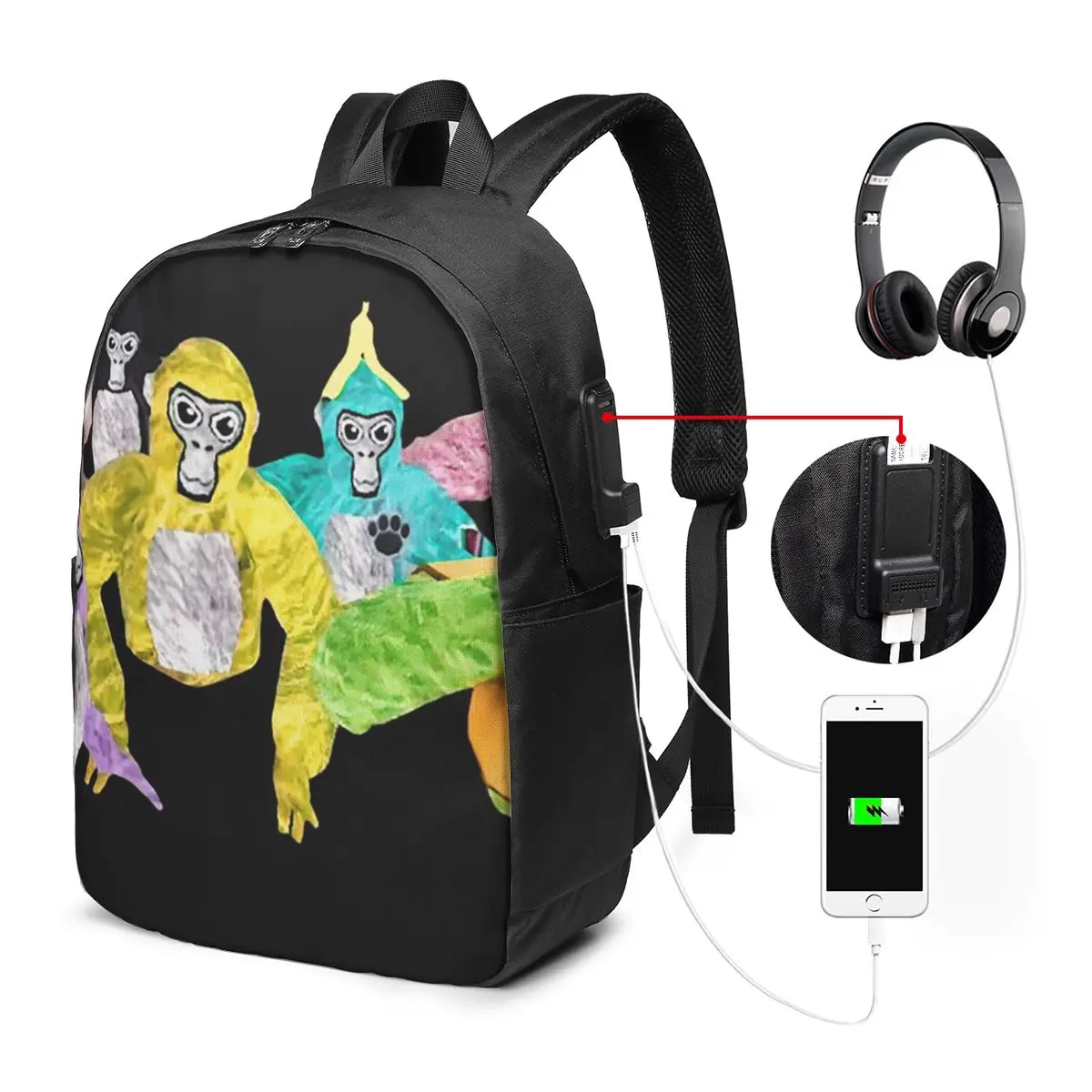 Gorilla Tag Monkey Backpack Travel Notebook Bag Computer College Student School Bag Laptop Shoulder Bags for Men Women
Gorilla Tag Monkey Backpack Travel Notebook Bag Computer College Student School Bag Laptop Shoulder Bags for Men Women