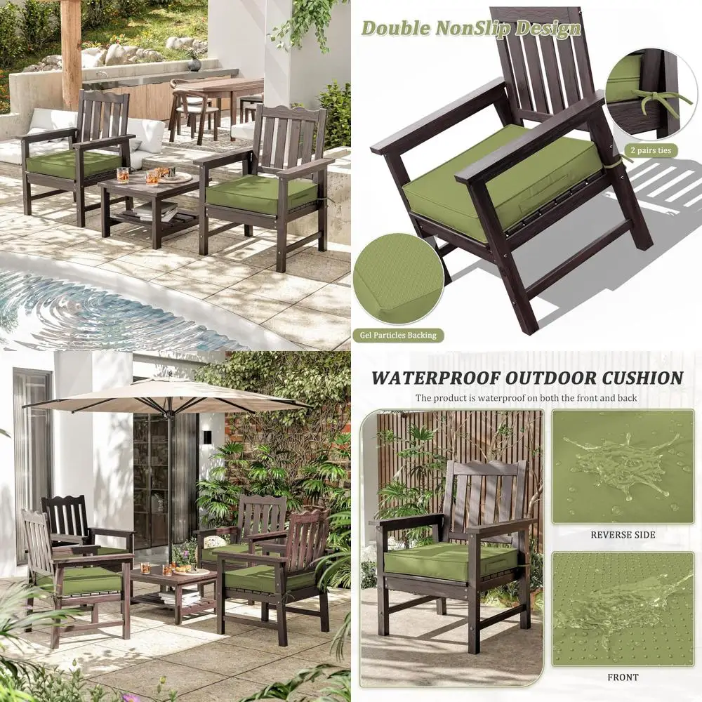 Set of 2 Waterproof & Fade-Resistant Patio Chair Cushions, 22x22x4 Inches, with Handle and Adjustable Straps
Set of 2 Waterproof & Fade-Resistant Patio Chair Cushions, 22x22x4 Inches, with Handle and Adjustable Straps