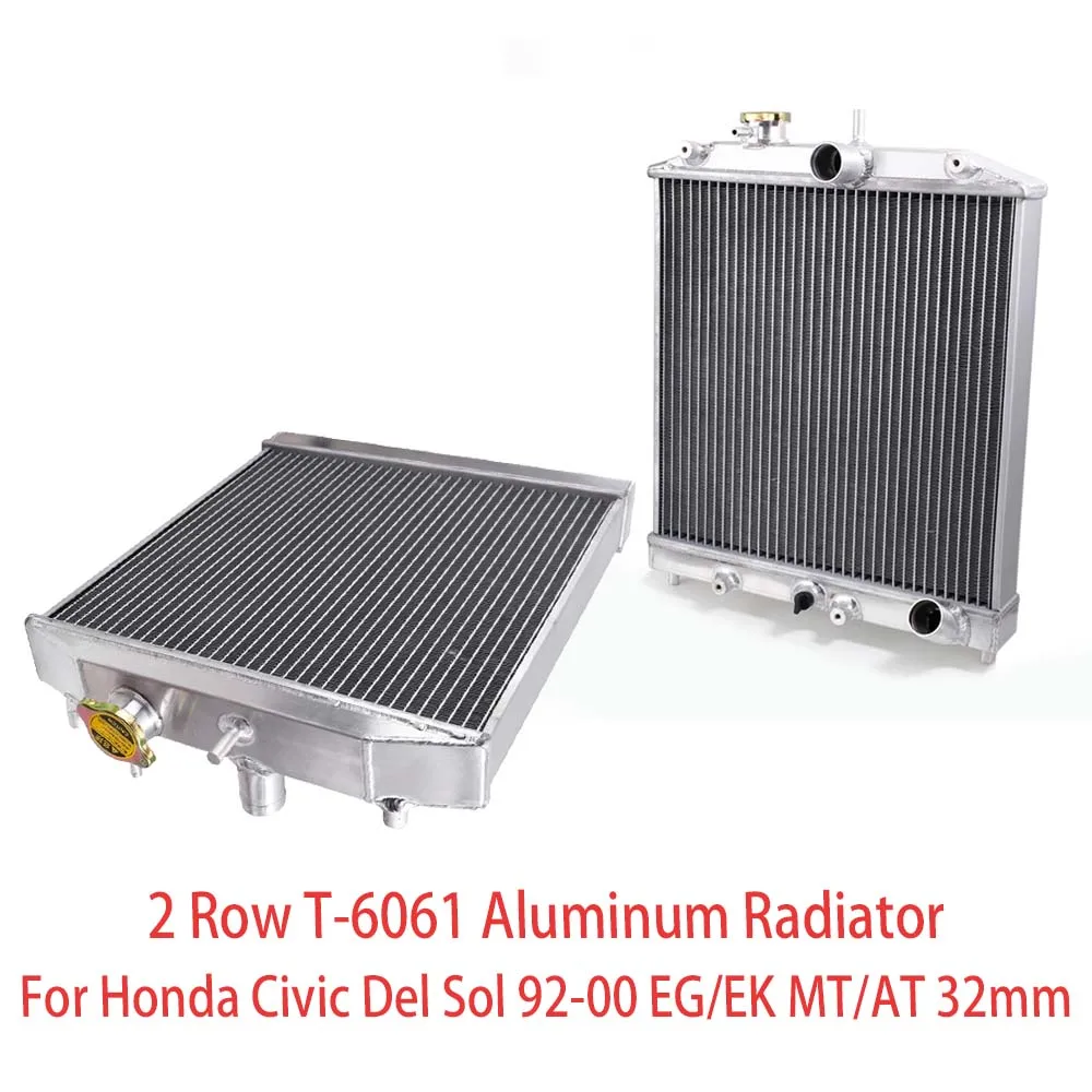 2 Row 42mm T-6061 Aluminum Radiator for Honda Civic Del Sol 92-00 EG/EK MT/AT 32mm Inlet/Outlet
2 Row 42mm T-6061 Aluminum Radiator for Honda Civic Del Sol 92-00 EG/EK MT/AT 32mm Inlet/Outlet