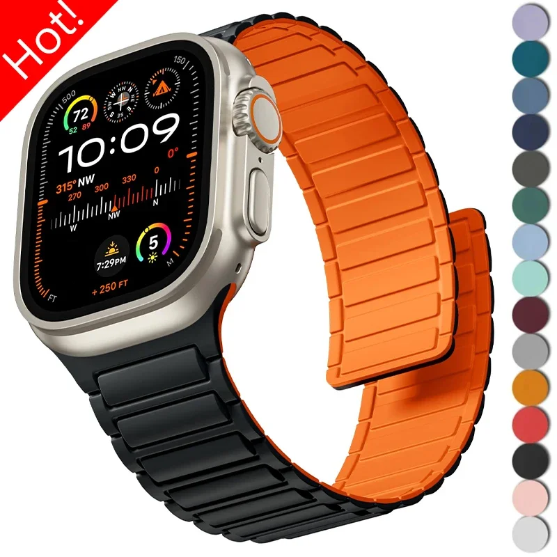 Silicone Magnetic Band for Apple Watch Strap Ultra 3 2 49mm 46mm 45mm 44mm 42mm 40 41mm Bracelet IWatch Series 11 10 9 8 7 6 SE
Silicone Magnetic Band for Apple Watch Strap Ultra 3 2 49mm 46mm 45mm 44mm 42mm 40 41mm Bracelet IWatch Series 11 10 9 8 7 6 SE