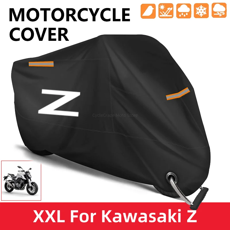 Motorcycle Cover Waterproof Outdoor Scooter UV Protector Dust Rain Cover For Kawasaki Z650 Z750 Z800 Z900 Z1000 Z250 Z400
Motorcycle Cover Waterproof Outdoor Scooter UV Protector Dust Rain Cover For Kawasaki Z650 Z750 Z800 Z900 Z1000 Z250 Z400