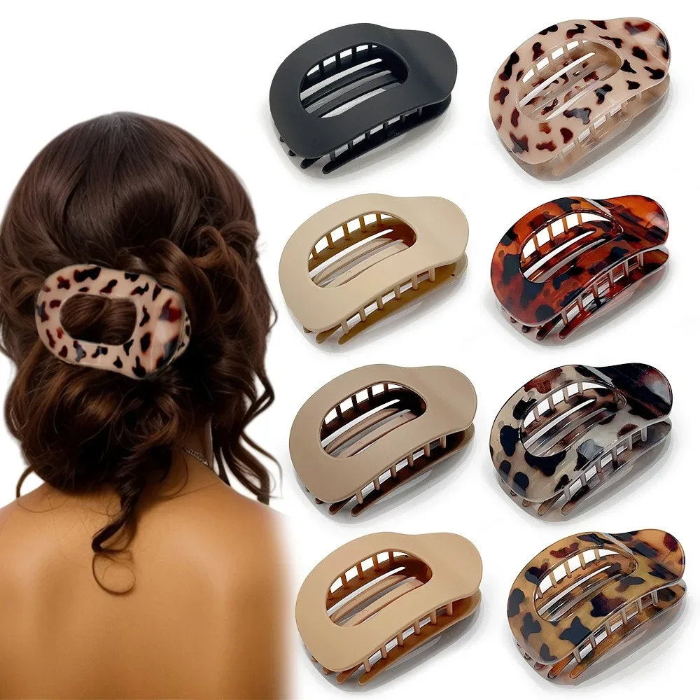 Fashion Oval Hair Claw Clip for Women New Design Leopard Matte Curved Flat Styling Barrettes Acrylic Lying Down Hair Accessories
Fashion Oval Hair Claw Clip for Women New Design Leopard Matte Curved Flat Styling Barrettes Acrylic Lying Down Hair Accessories