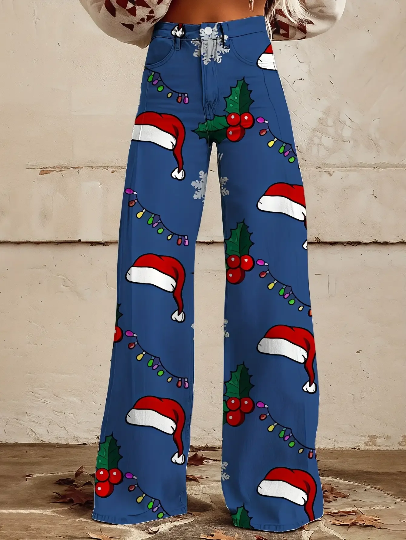 Ladies' imitation denim pants, Christmas reindeer, Christmas tree, decorations, gift patterns, autumn and winter styles
Ladies' imitation denim pants, Christmas reindeer, Christmas tree, decorations, gift patterns, autumn and winter styles