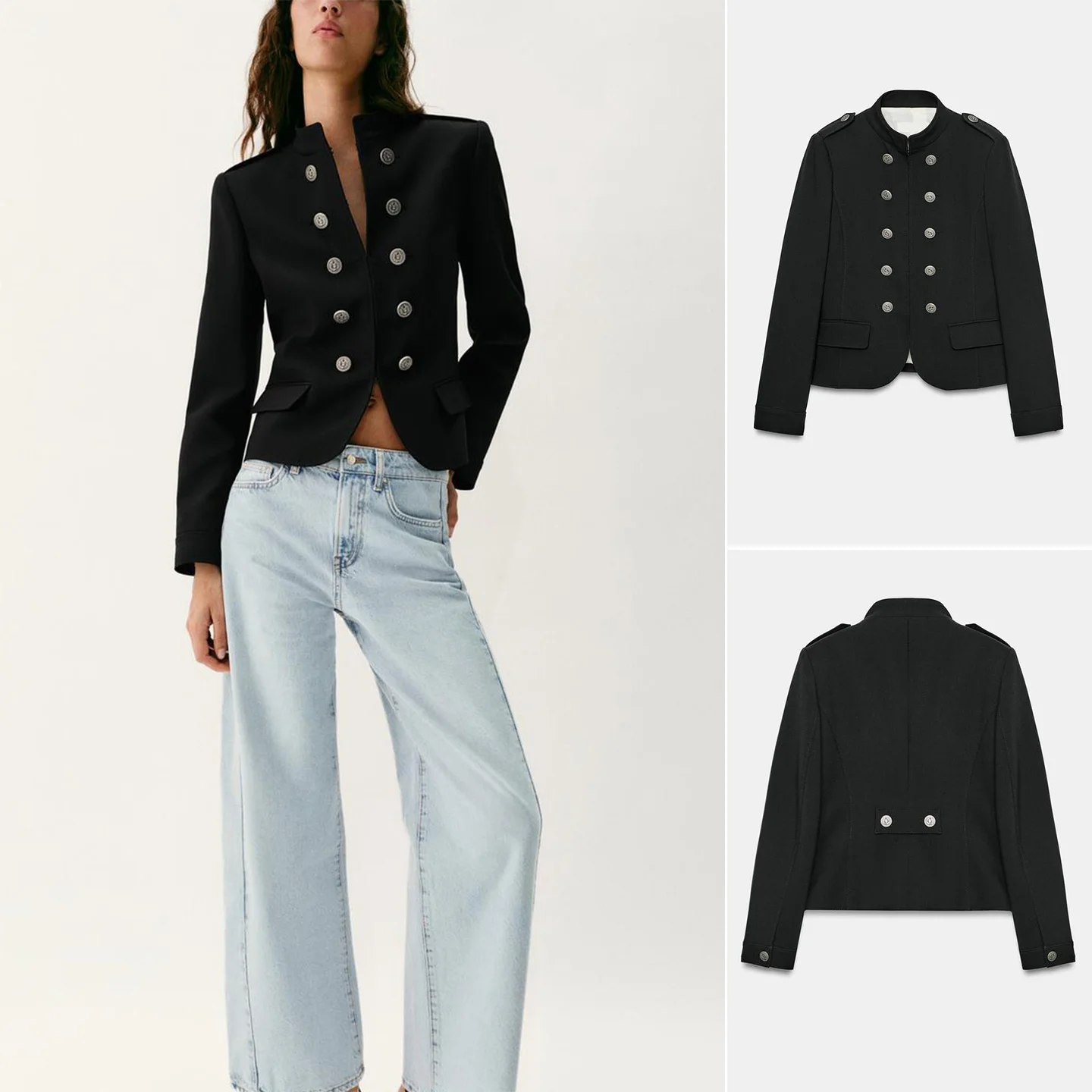 Summer New Women's Slim Fit Double Breasted Long Sleeve Stand Collar Padded Shoulder Short Coat Casual Style Polyester Fiber
Summer New Women's Slim Fit Double Breasted Long Sleeve Stand Collar Padded Shoulder Short Coat Casual Style Polyester Fiber