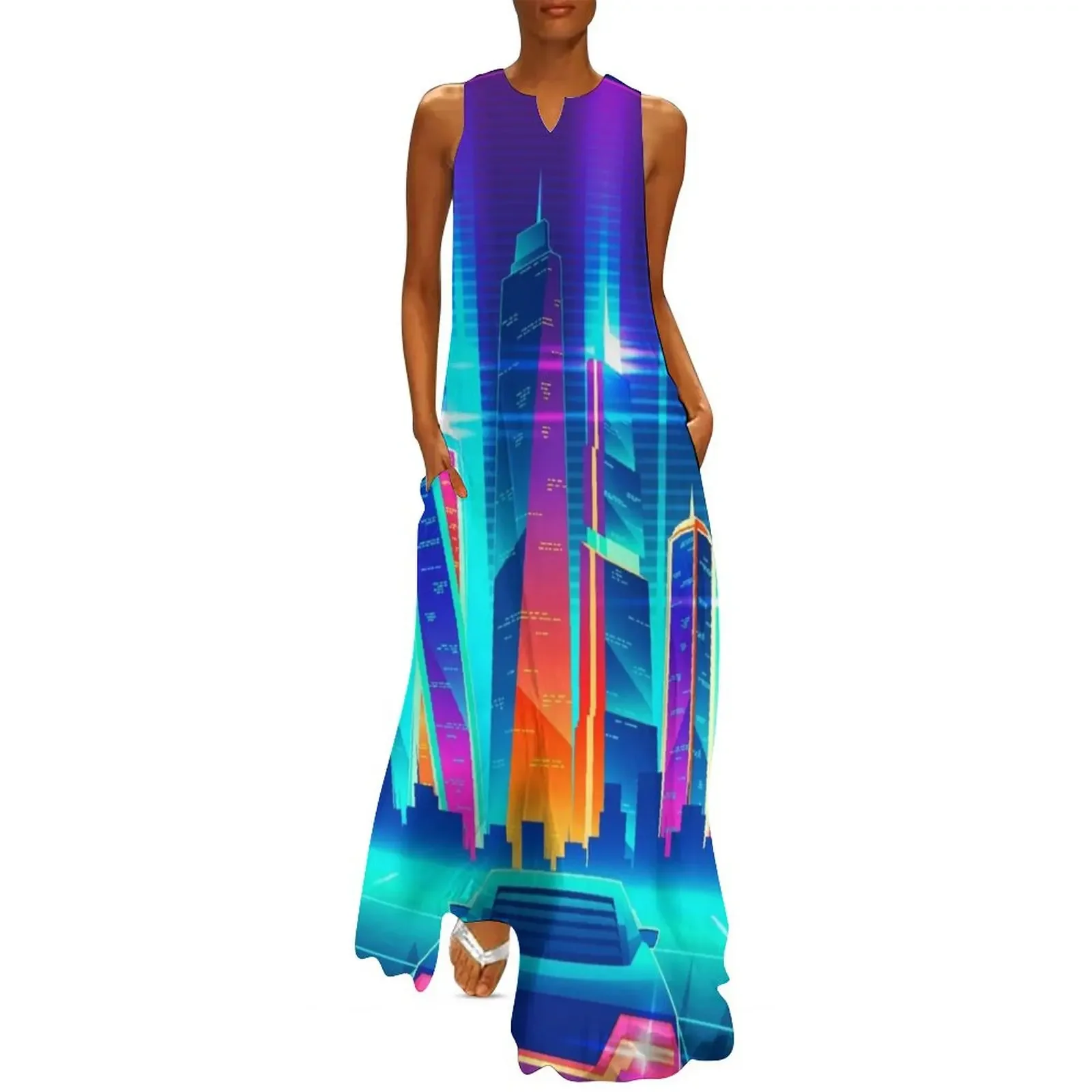 Synthwave Neon City Long Dress summer outfits for women 2025 Summer dresses for women Dress woman Dress
Synthwave Neon City Long Dress summer outfits for women 2025 Summer dresses for women Dress woman Dress