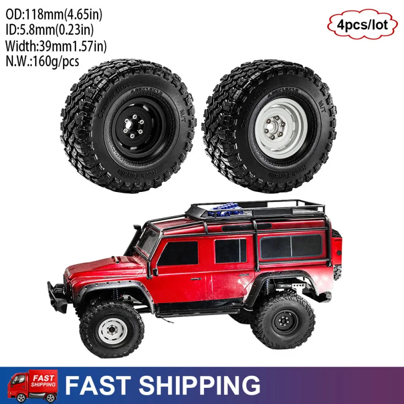 4Pcs 1.9" 1/10 Metal Beadlock Wheels&Tires for Traxxas TRX4 TRX6 90046 Axial RC4WD D90 D110 SCX10 RC Crawler Car Upgrade Parts
4Pcs 1.9" 1/10 Metal Beadlock Wheels&Tires for Traxxas TRX4 TRX6 90046 Axial RC4WD D90 D110 SCX10 RC Crawler Car Upgrade Parts