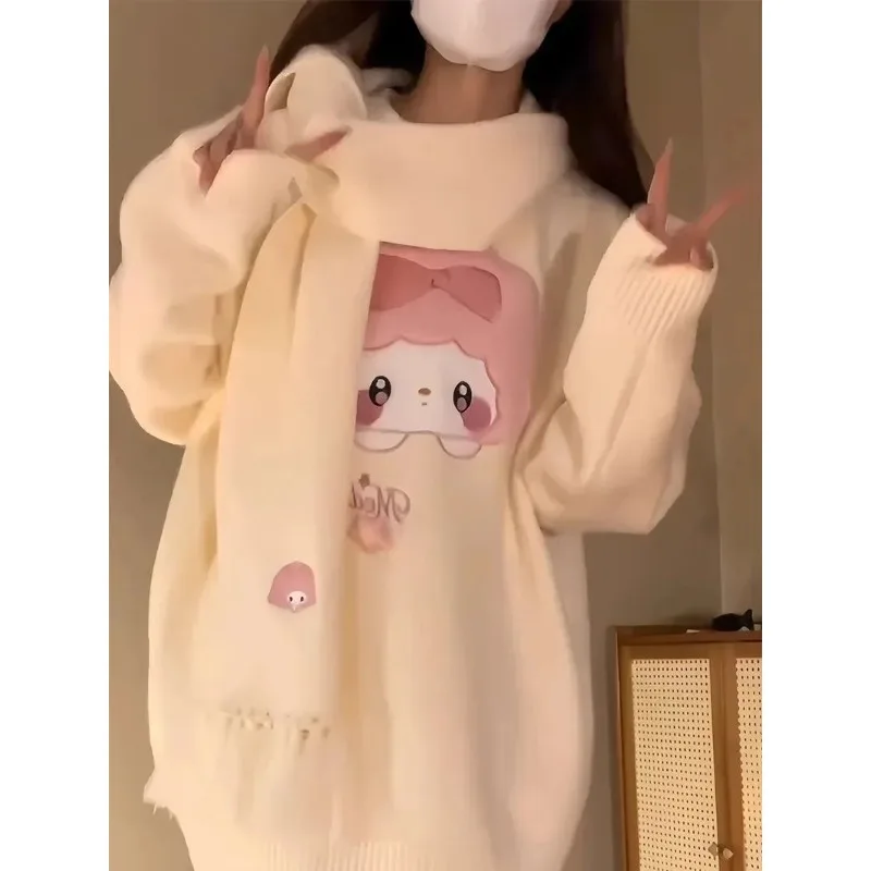 My Melody Sweater Miniso Splicing Together Printing Cartoon Round Neck Knitted Sweater Scarf New Fashion Sweet Match Tops
My Melody Sweater Miniso Splicing Together Printing Cartoon Round Neck Knitted Sweater Scarf New Fashion Sweet Match Tops