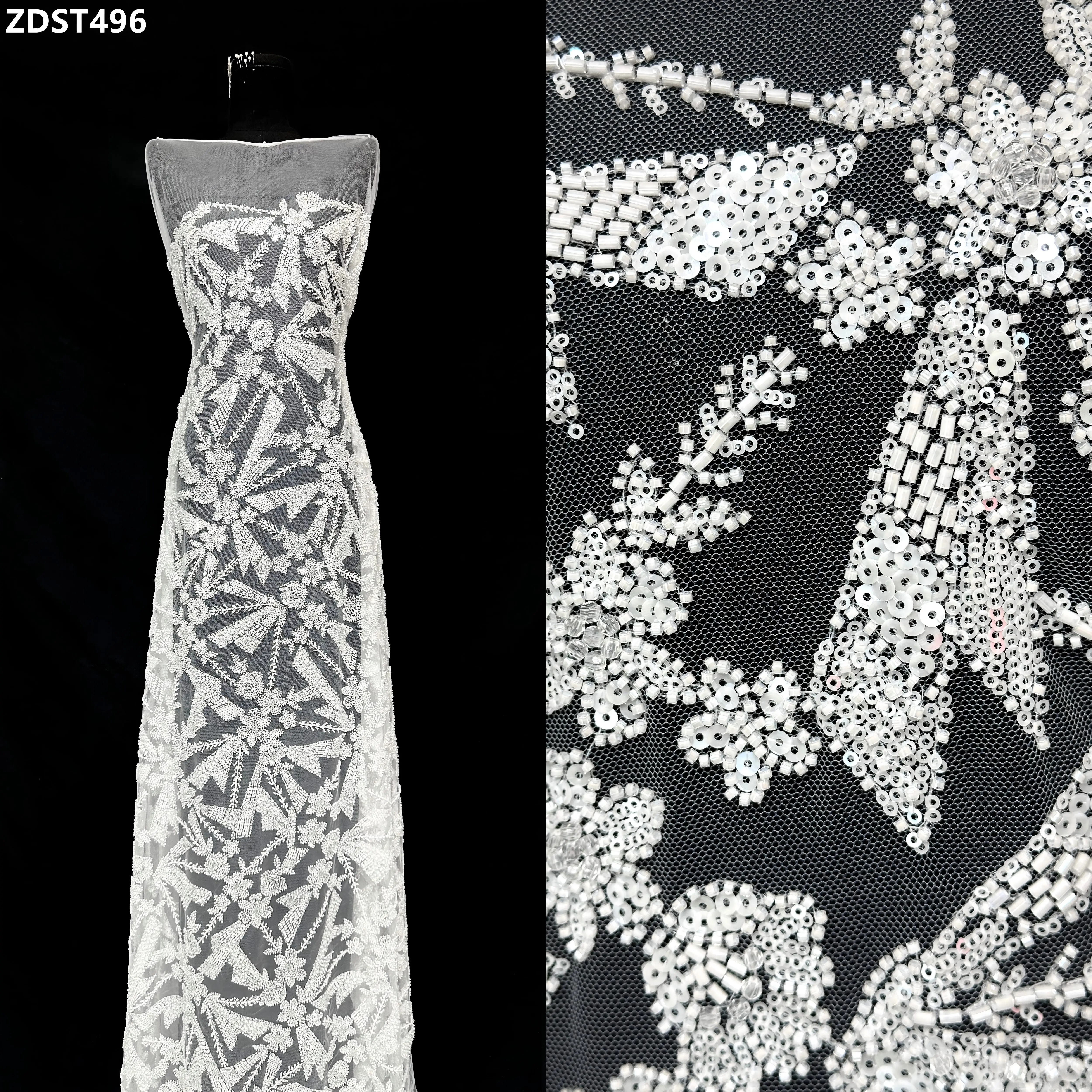 White Bridal Dress Lace Heavy Handmade Beaded and Sequins Lace Fabric Nigerian French Tulle Lace Material For Wedding Dress
White Bridal Dress Lace Heavy Handmade Beaded and Sequins Lace Fabric Nigerian French Tulle Lace Material For Wedding Dress