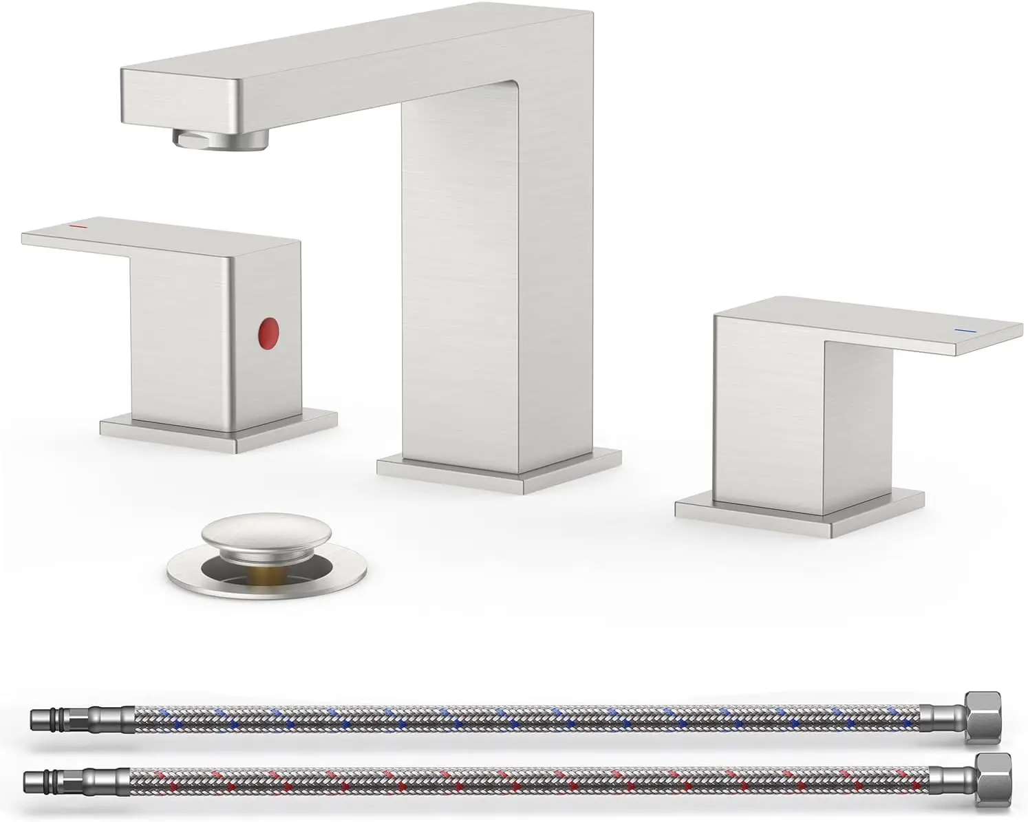 Смеситель для ванной комнаты из матового никеля, двухвентильный, 8-дюймовый, с металлическими сливными и подводящими шлангами для ремонта раковины
Смеситель для ванной комнаты из матового никеля, двухвентильный, 8-дюймовый, с металлическими сливными и подводящими шлангами для ремонта раковины