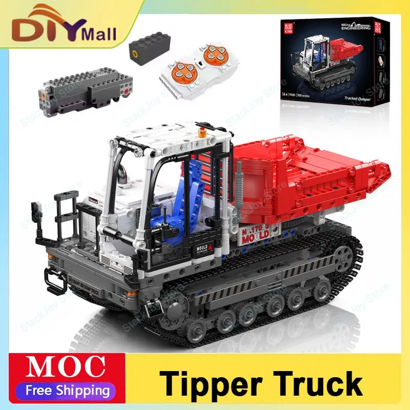 MOULD KING 17083 Motorized Crawler Dump Truck 1105PCS Technical Building Blocks RC Engineering Toy for Kids Adult Christmas Gift
MOULD KING 17083 Motorized Crawler Dump Truck 1105PCS Technical Building Blocks RC Engineering Toy for Kids Adult Christmas Gift